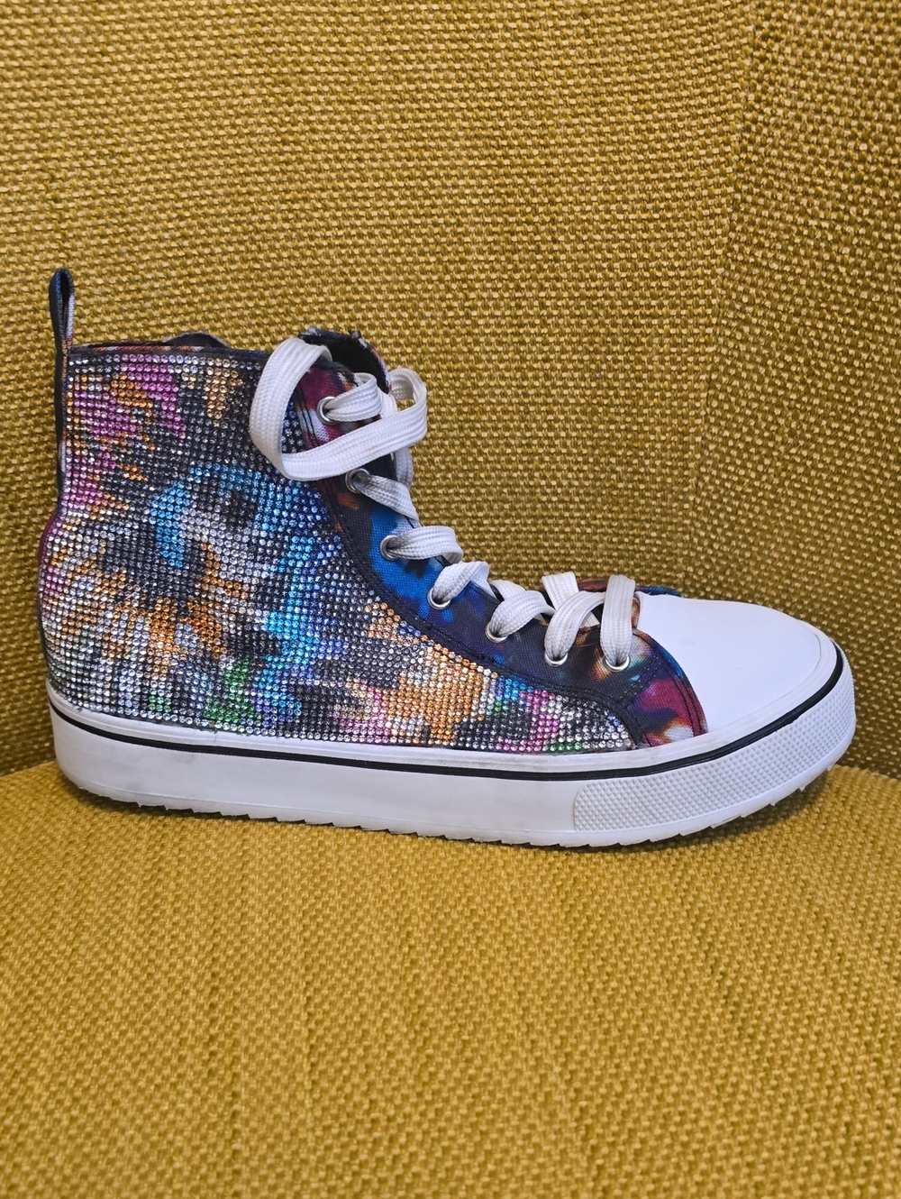 Steve Madden Multicolor Sequin High-Top Sneakers